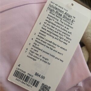 lululemon athletica Align High-Rise Short 6" - Light Pink